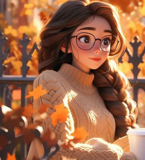 Hình avatar cute đeo kính, hợp nhiều nền tảng.