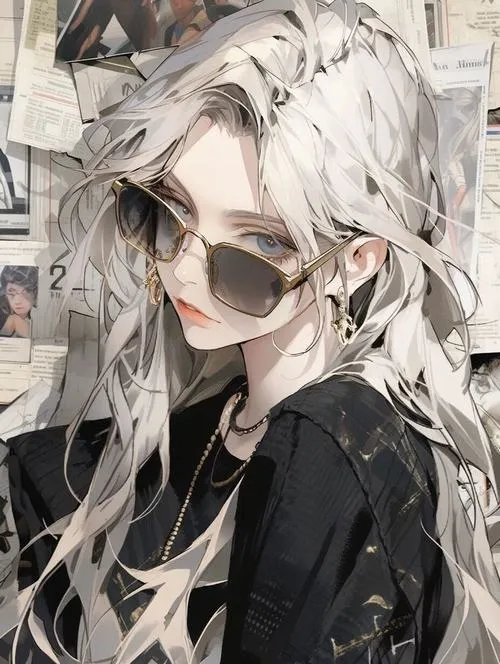 Hình avatar cute đeo kính gọng vuông, ánh sáng mềm.