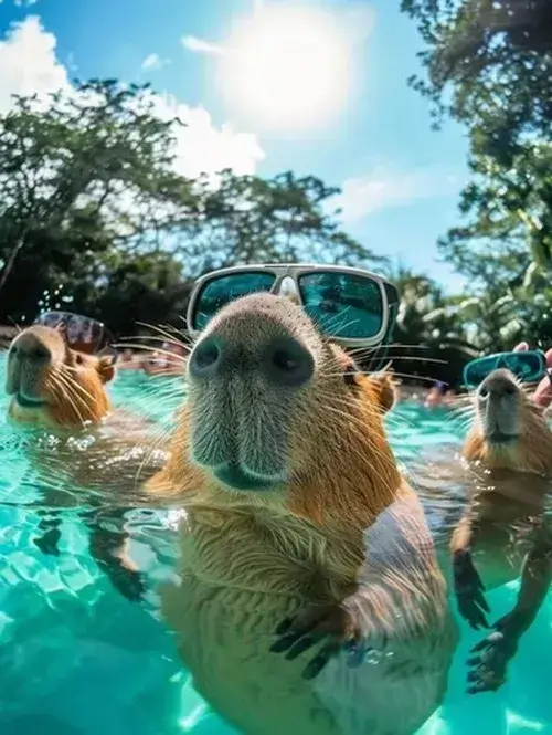 Meme vô tri Capybara giữa đời thường, im lặng hài