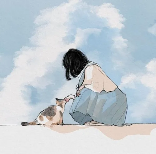 Hình avatar cute ảnh tâm trạng giữa tông màu lạnh