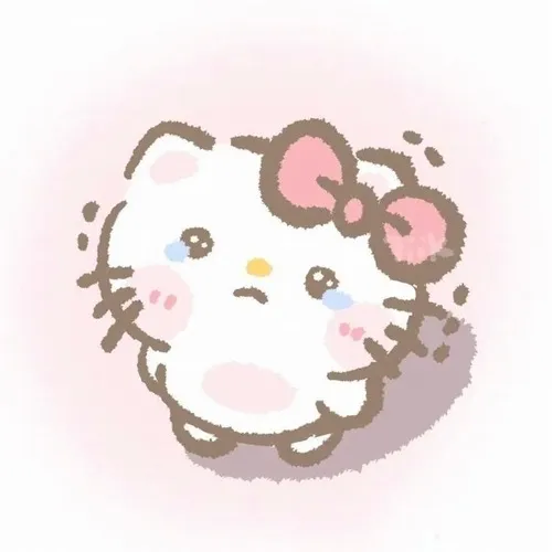 Hình Kitty khóc khi biểu cảm tủi thân lan khắp khuôn mặt mèo.