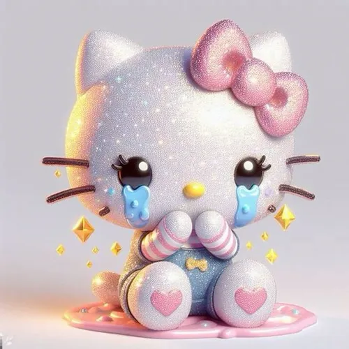 Kitty rưng rưng ôm nơ hồng như giữ lại chút ấm áp cuối cùng.