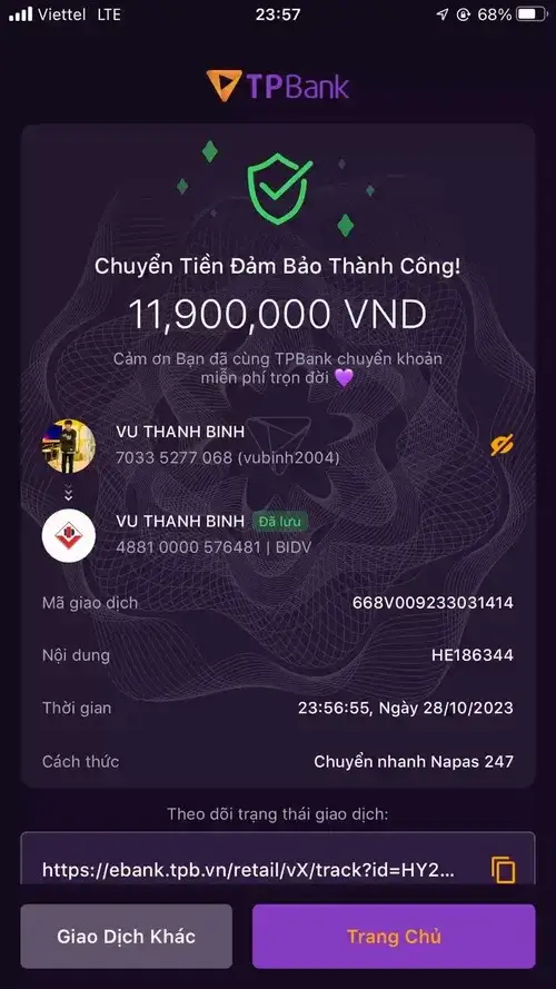 Meme chế giao dịch ngân hàng hiện số tiền nhưng nội dung cà khịa