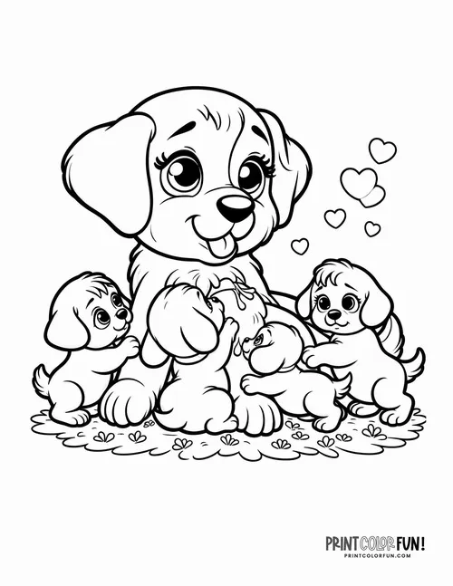 49 Hình tô cún chibi đeo vòng cổ vui nhộn đáng yêu cho bé 5 tuổi