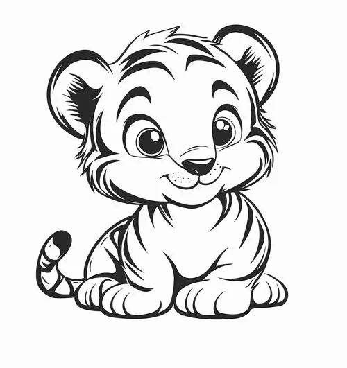 6 Tranh tô màu con hổ vàng cam giúp bé rèn kỹ năng quan sát