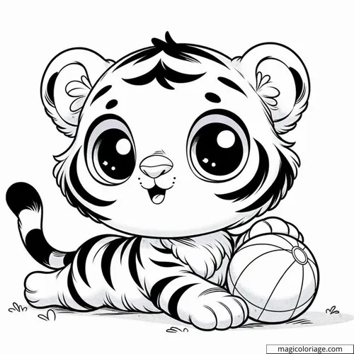 28 Tờ giấy tô màu hổ trắng mắt xanh độc đáo cho trẻ thử sức