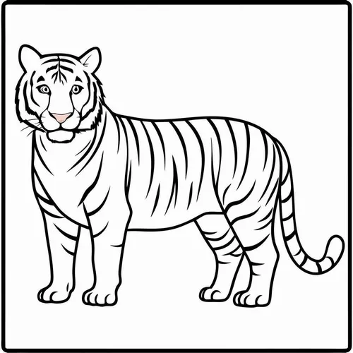 35 Hình vẽ tranh tô màu hổ đang đi tìm bạn trong rừng nhẹ nhàng