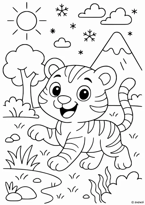 9 Những mẫu tô màu con hổ giúp bé rèn sự tập trung mỗi ngày