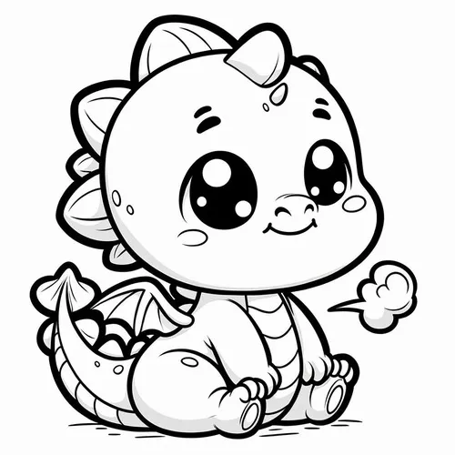 26 Bộ tranh tô màu mãng long thở khói buổi sáng