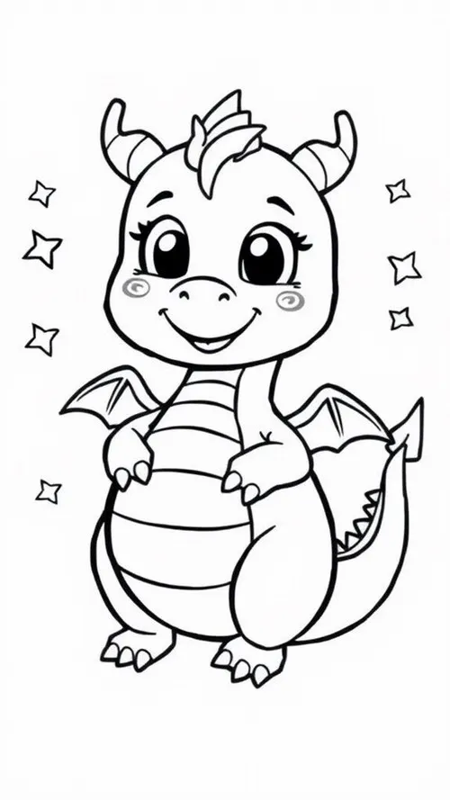 39 Tờ giấy tô màu rồng bay quanh thác nước