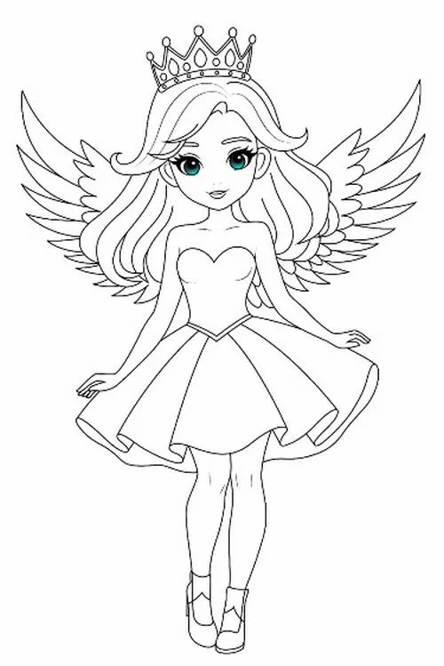 2 Tranh bé tập tô nàng công chúa tóc dài nhẹ nhàng