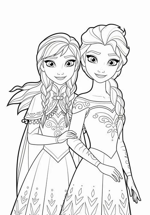 Tải tranh tập tô công chúa Anna cho bé sáng tạo