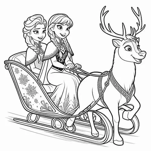 Bộ tranh tô màu Anna Elsa nhiều dáng đẹp cho bé lựa chọn