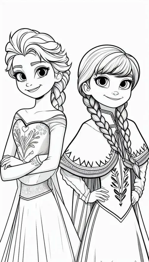 Bức tranh tô công chúa Anna năng động cho bé 3 tuổi