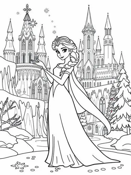 Bộ tô màu công chúa Anna và Elsa nhẹ nhàng cho bé tập trung lâu hơn