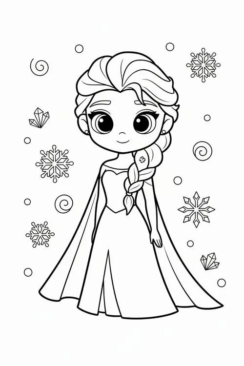 21 46 Tranh tô màu Công Chúa Elsa đơn giản và cute đẹp đậm chất Nữ Hoàng Băng Giá