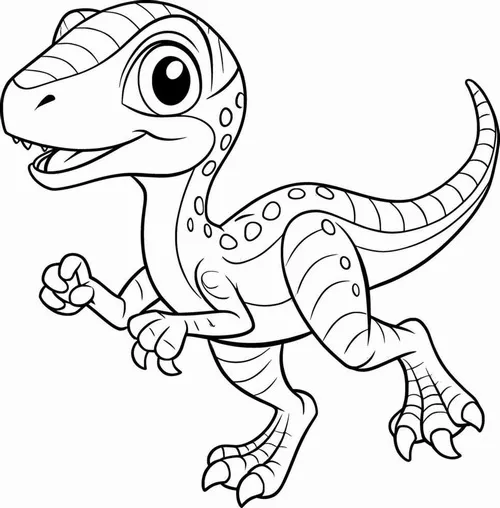 23 Hình tô màu Velociraptor nhanh nhẹn giúp bé thích thú