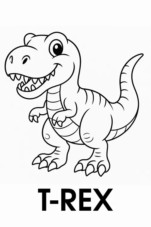 37 Tô màu sáng tạo khủng long cười tươi với đuôi dài đáng yêu