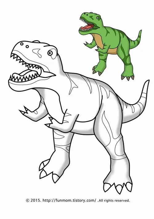 5 Trang tô màu dino phiêu lưu giữa rừng cổ đại cho trẻ thích khám phá