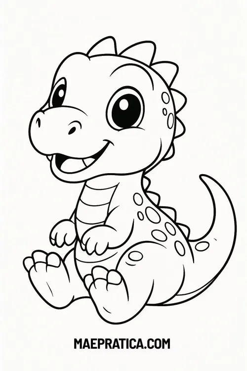 17 Những mẫu tranh khủng long đơn giản để bé ba tuổi tập tô