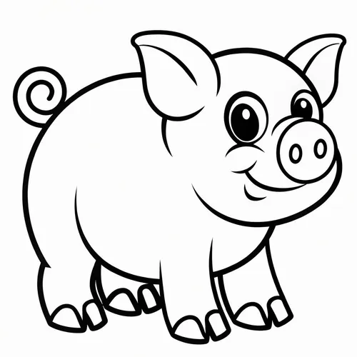 11 Hình tô màu lợn con bụng phệ khiến bé thích mê