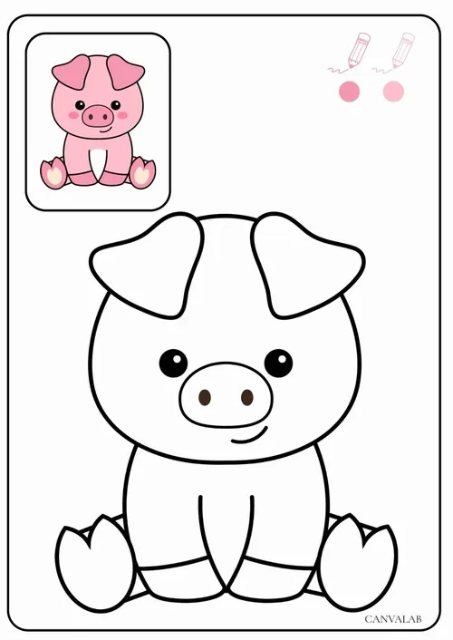 3 Gợi ý tranh tô màu heo con tròn quay cho trẻ thích khám phá