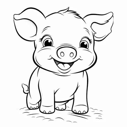 10 Trang tô màu heo đáng yêu cho trẻ tập tô vui