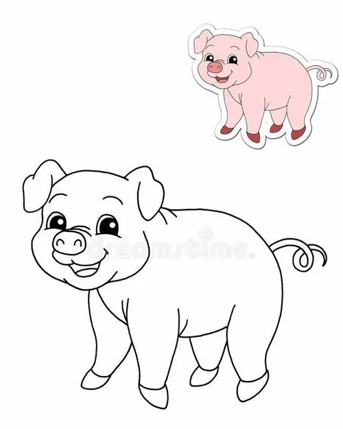 4 Mẫu tranh tô màu con lợn hiền lành cho bé thỏa sức sáng tạo