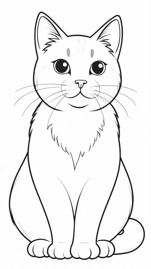33 Trang tô màu mèo nhỏ cute đơn giản nét rõ rất dễ tô