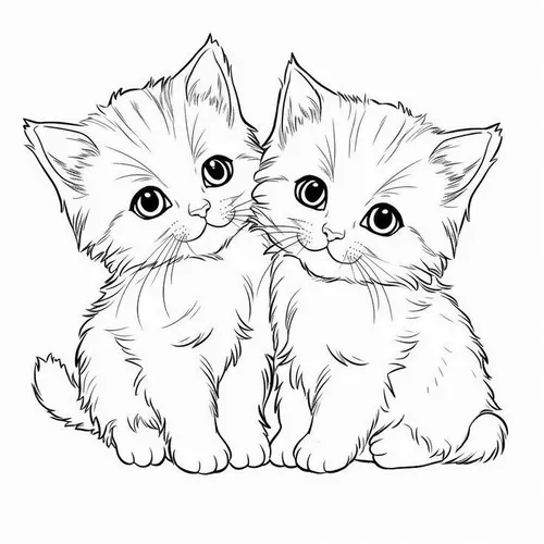 38 Tô màu vui chú mèo nhỏ chibi cute nhìn hiền khô