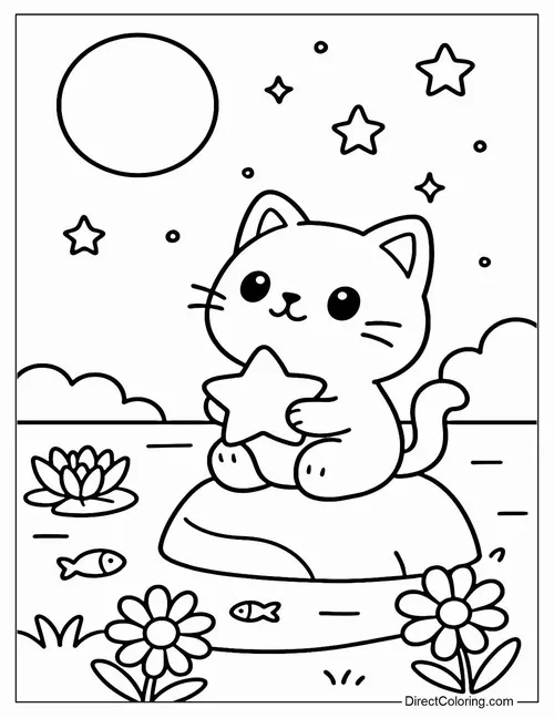 36 Bộ tranh tô kitty dễ thương tai tam giác nhỏ xinh cực