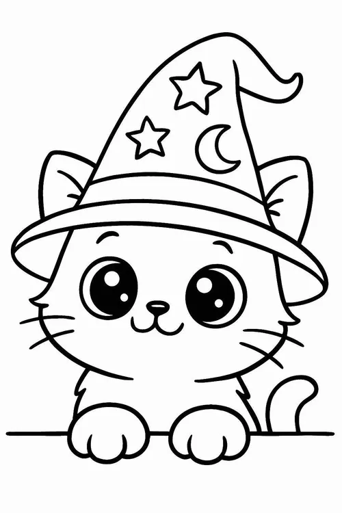 34 Tô màu sáng tạo chú mèo con xinh xắn với đôi mắt tròn