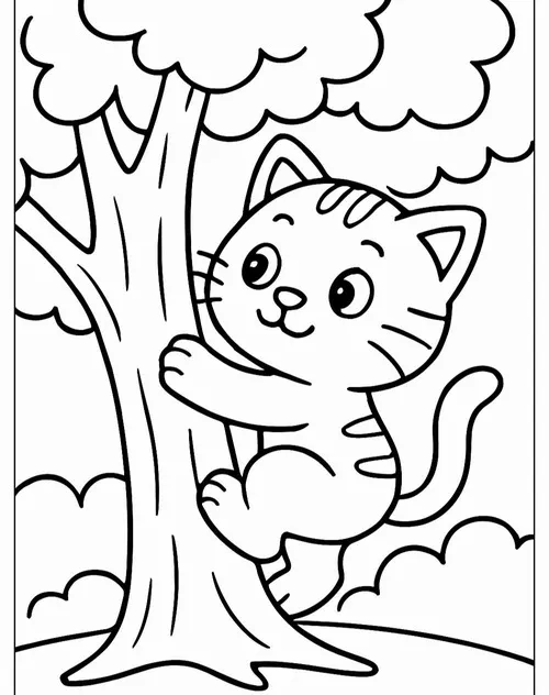 40 Tờ giấy tô màu mèo con xinh xắn với đôi mắt tròn sáng