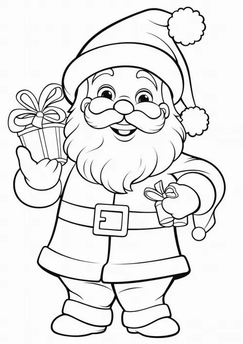 14 Tô màu vui cảnh ông Noel vẫy tay bên xưởng đồ chơi Bắc Cực