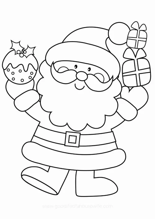 12 Mẫu tranh tô màu ông Noel đứng cạnh ống khói đầy bông tuyết cho bé 5 tuổi