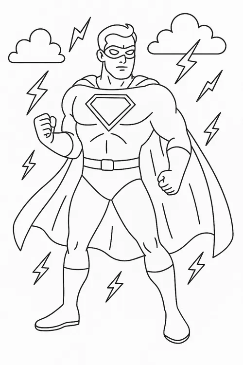 21 Trẻ học tô màu Siêu anh hùng đôi mắt xanh dễ thương cho trẻ 6 tuổi