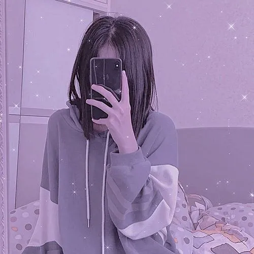 Hình avatar cute cô em bố cục cận mặt không gian cá nhân