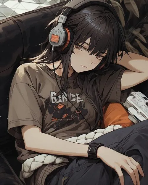 Avatar nữ đeo tai nghe mang vibe chill cho ảnh đại diện con gái hiện đại