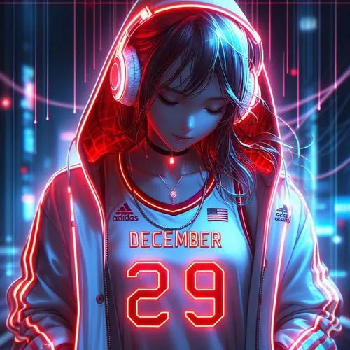 Ảnh đại diện nữ đeo tai nghe dành cho cô nàng yêu âm nhạc