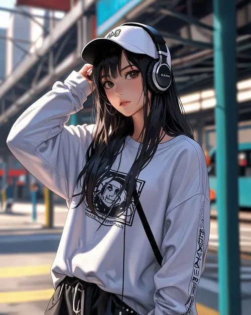 Ảnh avatar nữ đeo tai nghe gắn với cảm xúc riêng tư trầm lắng.