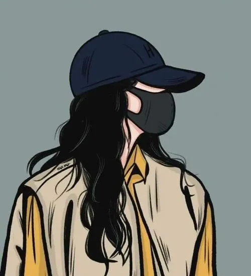 Ảnh cá nhân nữ mũ che trán, dấu mặt, phong cách vintage.