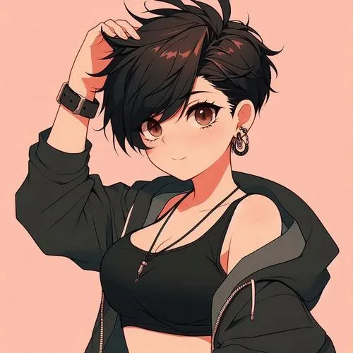 Ảnh avatar phong cách cá tính tóc ngắn tông màu lạnh nổi bật