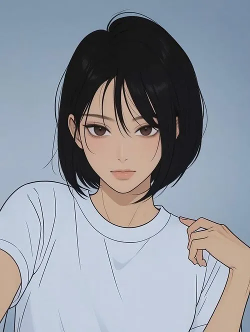 Ảnh cá nhân tóc ngắn màu da tương phản nền tối.