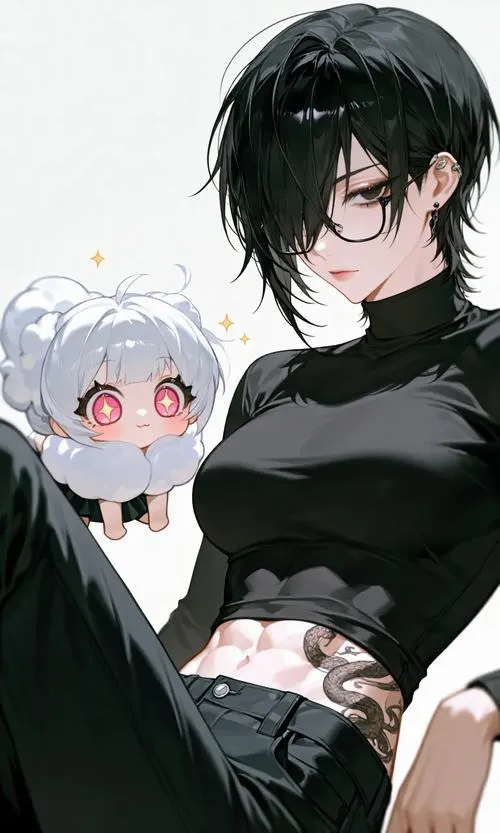 Hình đại diện cute tóc ngắn bố cục cận mặt ánh nhìn thẳng lạnh.