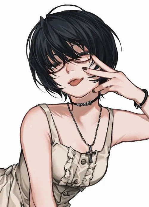 Hình avatar cute Studio portrait tóc ngắn ánh sáng studio lạnh.