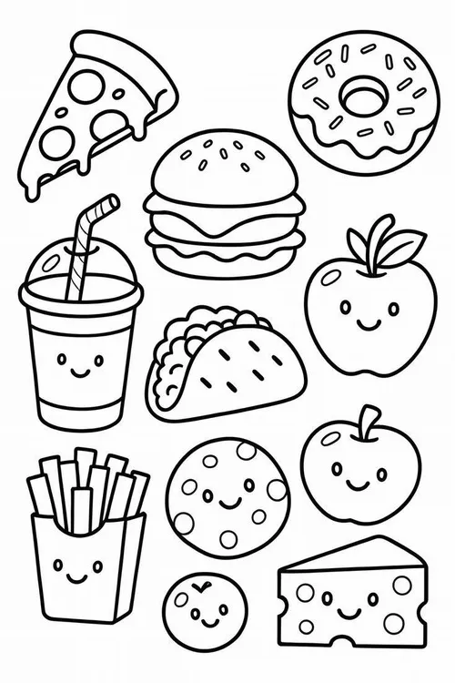 39 Trang tô màu bánh quy mini biểu cảm vui nhộn cho trẻ 6 tuổi