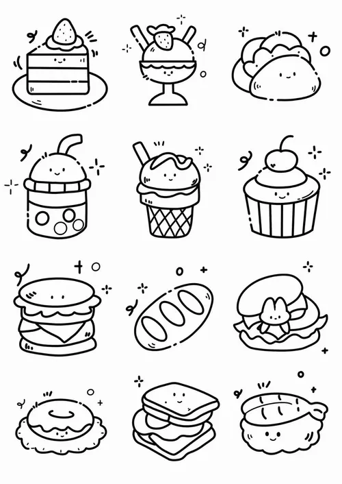 30 Mẫu tranh tô màu trà sữa mini cho bé thích khám phá