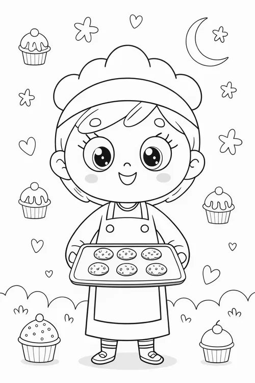 22 Tranh tô màu cupcake tí hon với lớp kem xoáy