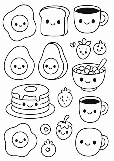 8 Tranh tô màu đồ ăn tí hon cực dễ thương cho giờ chơi cuối tuần