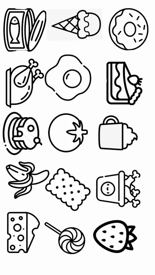 32 Tờ giấy tô màu đồ ăn tí hon bé mới tập tô